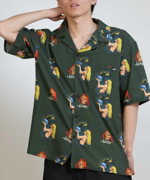 【ムラサキスポーツ限定】lost/LM6S-2401 NEAT SHIRT 半袖シャツ ロスト メンズ ムラサキスポーツ