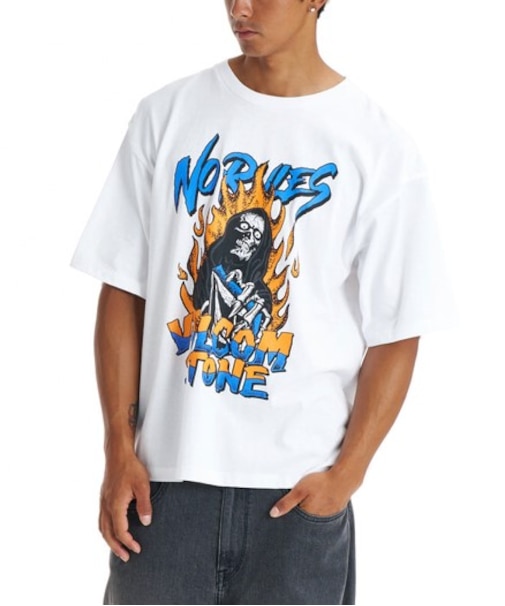 VOLCOM/VST261007 BURNING SKULL 半袖Tシャツ ボルコム メンズ ムラサキスポーツ