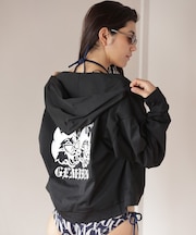 GYDA/414590 ラッシュガード ジップアップ パーカー GEMIEN バックプリント ラッシュフーディー ジェイダ レディース ムラサキスポーツ