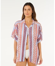 RIP CURL/06YWSH ブラウス シャツ 半袖シャツ セットアップ対応 VENTURA VISCOSE S/S SHIRT インポート リップカール レディース ムラサキスポーツ