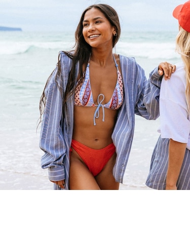 RIP CURL/072WSH ブラウス シャツ セットアップ対応 BEACH DAYS PINSTRIPE インポート リップカール レディース ムラサキスポーツ
