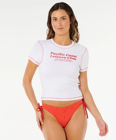 RIP CURL/0M1WTE 半袖Tシャツ PACIFIC COAST FITTED TEE インポート リップカール レディース ムラサキスポーツ