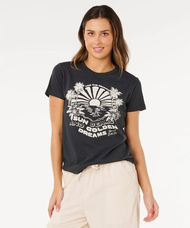 RIP CURL/0M2WTE 半袖Tシャツ インポート SUN BEAMS STANDARD TEE リップカール レディース ムラサキスポーツ