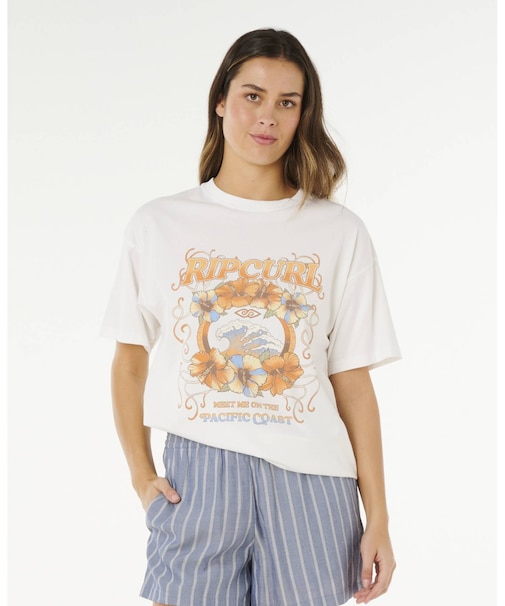 RIP CURL/0N4WTE 半袖Tシャツ PACIFIC COAST HERITAGE インポート リップカール レディース ムラサキスポーツ