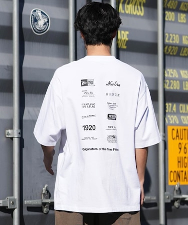 NEW ERA/14856671 半袖 オーバーサイズド コットン Tシャツ Logo Archive ホワイト ニューエラ レディース ムラサキスポーツ
