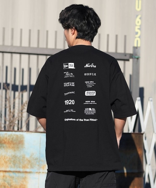 NEW ERA/14856674 半袖 オーバーサイズド コットン Tシャツ Logo Archive ブラック ニューエラ レディース ムラサキスポーツ