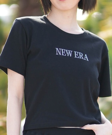NEW ERA/14857961 Women's 半袖 ミニ Tシャツ Rhinestone ラインストーン Logo ブラック ニューエラ レディース ムラサキスポーツ