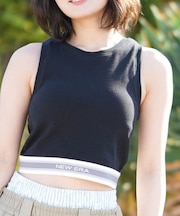 NEW ERA/14857968 Women's リブクロップド タンクトップ ブラック ニューエラ レディース ムラサキスポーツ