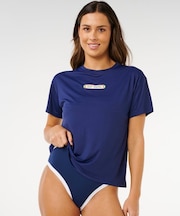 RIP CURL/1A0WRV ラッシュガード UPF50+ 半袖Tシャツ SURF TIDE SS SURF LITE UVケア インポート リップカール レディース ムラサキスポーツ