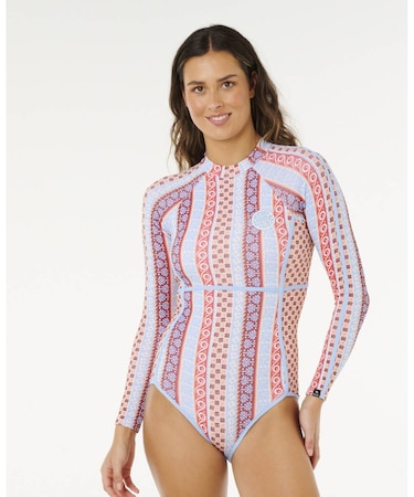 RIP CURL/1A1WRV 水着 ビキニ UPF50+ ラッシュガード COASTAL INSTINCTS UPF リップカール レディース ムラサキスポーツ