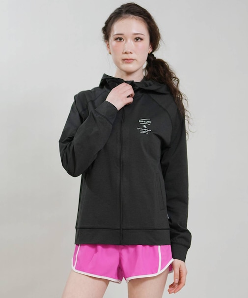 RIP CURL/RCL6S-4302 ラッシュガード 長袖パーカー UVケア 水陸両用 ZIP HOODIE リップカール レディース ムラサキスポーツ