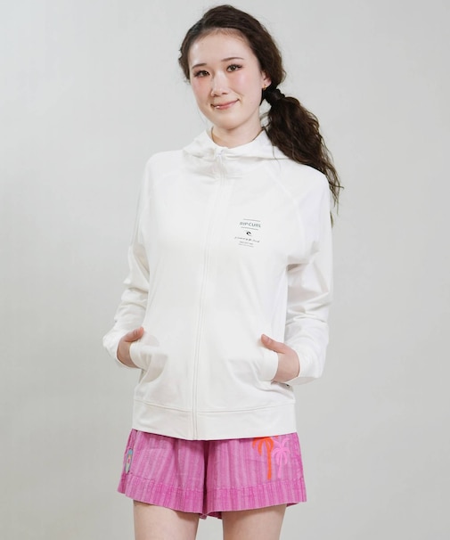 RIP CURL/RCL6S-4302 ラッシュガード 長袖パーカー UVケア 水陸両用 ZIP HOODIE リップカール レディース ムラサキスポーツ