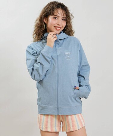 RIP CURL/RCL6S-4302 ラッシュガード 長袖パーカー UVケア 水陸両用 ZIP HOODIE リップカール レディース ムラサキスポーツ