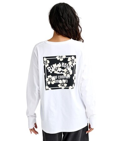 BILLABONG/BG013857 UPF50+ クルーネック 長袖ラッシュガード ロンT MORFY SQUARE LOGO ビラボン レディース ムラサキスポーツ