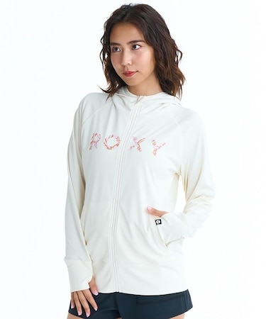 ROXY/RLY261033 水陸両用 長袖ラッシュガード  ジップアップパーカー HORIZON HOODIE ロキシー レディース ムラサキスポーツ