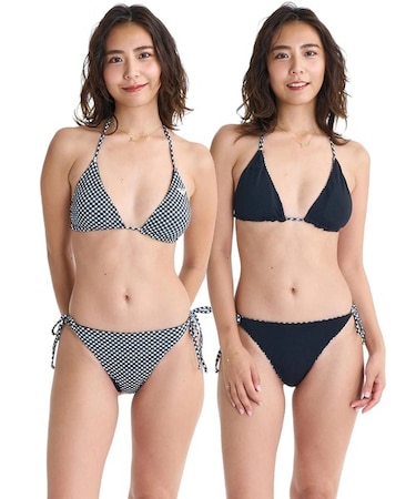 ROXY/RSW261001 水着 リバーシブル仕様 ビキニ チェック 無地 CALMAIR ロキシー レディース ムラサキスポーツ