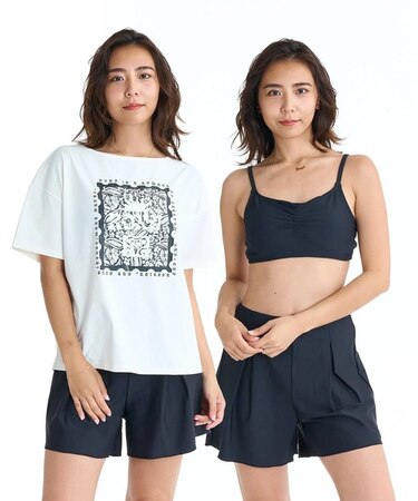 ROXY/RSW261008 水着 3点セット ビキニ ラッシュT 付き REEF NOTE ロキシー レディース ムラサキスポーツ