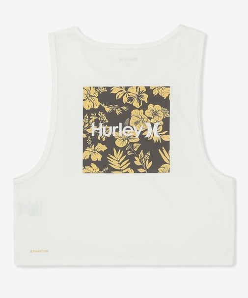 Hurley/WASL261005 UT 吸汗速乾 UVカット 耐塩素 水陸両用 PTM BACK FLOWER BOX LG SL タンクトップ ショート丈 ハーレー レディース ムラサキスポーツ