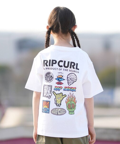 RIPCURL/キッズ RCK6S-2102 STICKER ICON KIDS TEE 半袖Tシャツ リップカール 男の子 女の子 ムラサキスポーツ