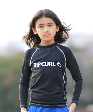 RIPCURL/キッズ RCK6S-4301 BLADE LOGO KIDS RASH 水着 対塩素 長袖 ラッシュガード 男の子 女の子 ムラサキスポーツ