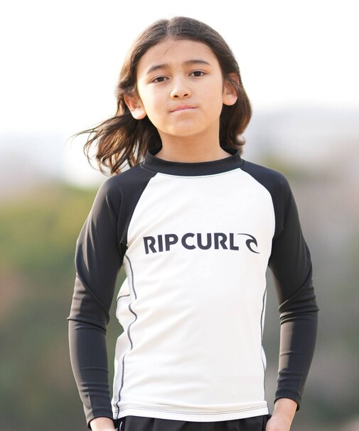 RIPCURL/キッズ RCK6S-4301 BLADE LOGO KIDS RASH 水着 対塩素 長袖 ラッシュガード 男の子 女の子 ムラサキスポーツ
