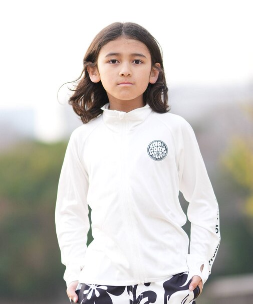 RIPCURL/キッズ RCK6S-4302 WET ICON KIDS RASH 水着 対塩素 長袖 ジップアップ ラッシュガード 男の子 女の子 ムラサキスポーツ