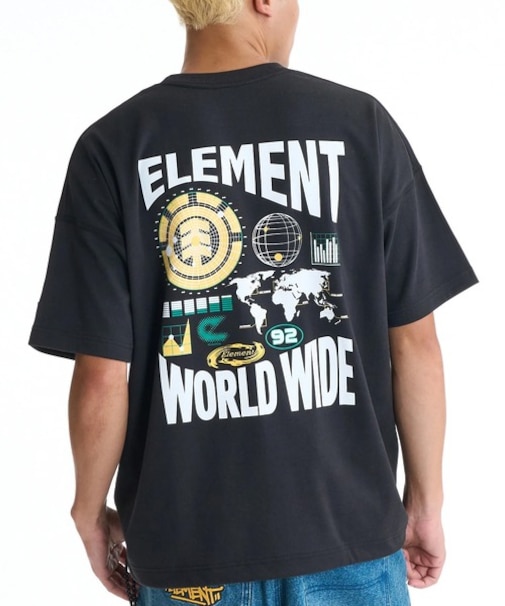 ELEMENT/BG021220 WORLD WIDE SS 半袖Tシャツ エレメント メンズ ムラサキスポーツ