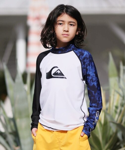 QUIKSILVER/キッズ 水着 ALL TIME LR YOUTH 長袖ラッシュガード 速乾 UPF50+ ストレッチ クイックシルバー 男の子 ムラサキスポーツ