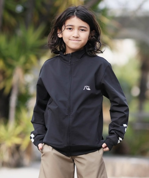 QUIKSILVER/キッズ 水着 CHECKER ZIP YOUTH ジップラッシュガード UPF50+ 接触冷感 速乾 クイックシルバー 男の子 ムラサキスポーツ