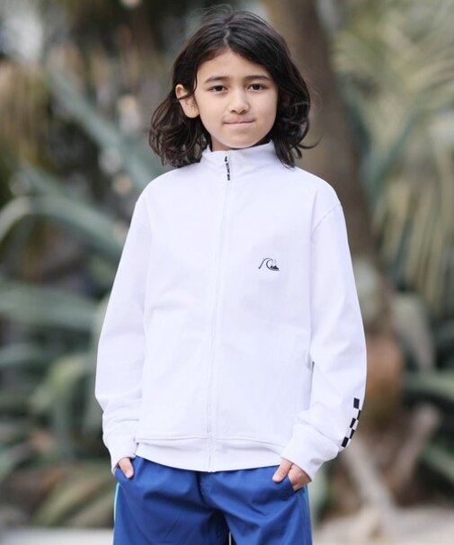 QUIKSILVER/キッズ 水着 CHECKER ZIP YOUTH ジップラッシュガード UPF50+ 接触冷感 速乾 クイックシルバー 男の子 ムラサキスポーツ