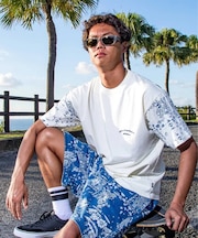 QUIKSILVER/QST262015 MERCURY PAISLEY SLEEVE ST 半袖Tシャツ ペイズリー柄 ルーズフィット クイックシルバー メンズ ムラサキスポーツ