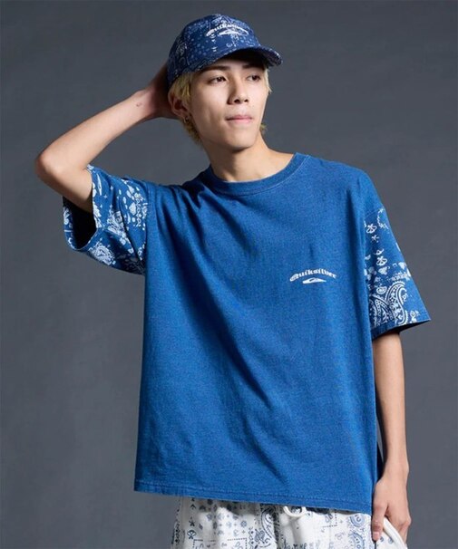 QUIKSILVER/QST262015 MERCURY PAISLEY SLEEVE ST 半袖Tシャツ ペイズリー柄 ルーズフィット クイックシルバー メンズ ムラサキスポーツ