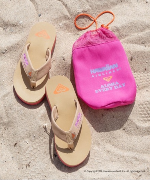 ROXY/RSD262201 【ROXY x HAWAIIAN AIRLINES】FLIP FLOP ポーチ付き