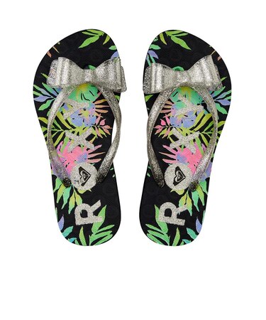 ROXY/18.0~22.0cm ARGL261255 RG LULU IV ラメストラップビーチサンダル ロキシー キッズ シューズ 女の子 ムラサキスポーツ