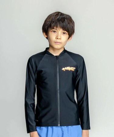 NIKE/NESSG829 ラッシュガード UVカット バブル ジップ ハイドロガード 長袖 ジップアップ ナイキ キッズ 男の子 女の子 ムラサキスポーツ