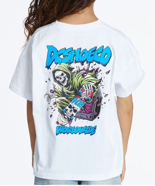 DC Shoes/YST262507 26 KD CLASH SKULL SS Tシャツ 半袖 ディーシーシューズ キッズ 男の子 女の子 ムラサキスポーツ
