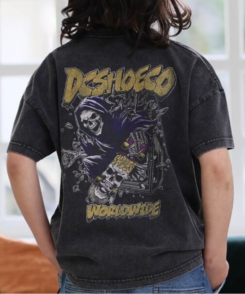DC Shoes/YST262507 26 KD CLASH SKULL SS Tシャツ 半袖 ディーシーシューズ キッズ 男の子 女の子 ムラサキスポーツ