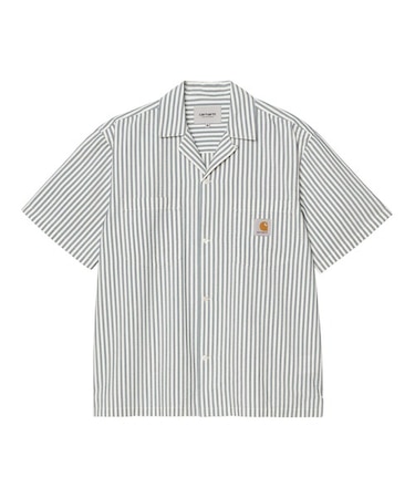 Carhartt WIP/I036203 SS Leavel Shirt 半袖 シャツ ストライプ柄 ショートスリーブリーベルシャツ カーハートダブリューアイピー メンズ ムラサキスポーツ