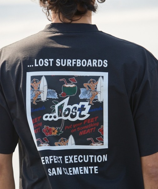 【限定】lost/水着 LM6S-4304 ラッシュガード 半袖 Tシャツ UVカット 速乾 ストレッチ 水陸両用 ロスト メンズ ムラサキスポーツ限定
