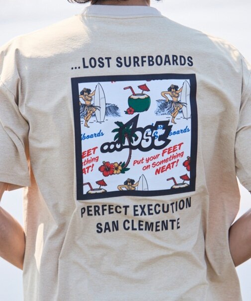 【限定】lost/水着 LM6S-4304 ラッシュガード 半袖 Tシャツ UVカット 速乾 ストレッチ 水陸両用 ロスト メンズ ムラサキスポーツ限定