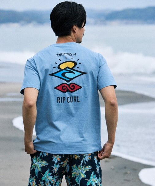 RIPCURL/水着 RCM6S-4303 UPF50+ 水陸両用 半袖 Tシャツ UVケアラッシュガード リップカール メンズ ムラサキスポーツ