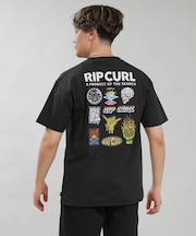 RIPCURL/水着 RCM6S-4306 UPF50+ 水陸両用 STICKER ICON RASH UVケアラッシュガード 半袖 Tシャツ リップカール メンズ ムラサキスポーツ