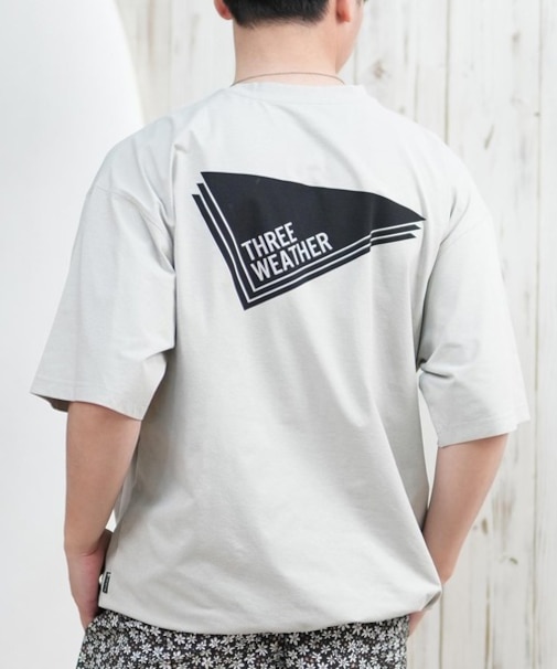 【限定】THREEWEATHER/水着 TW25S4302 ラッシュガード 半袖 Tシャツ UVカット 吸水速乾 水陸両用 スリーウェザー メンズ ムラサキスポーツ