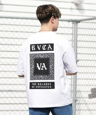 【限定】RVCA/BG041P02 半袖 Tシャツ バックプリント OE BANDANA BALANCE PATCH ルーカ メンズ ムラサキスポーツ限定