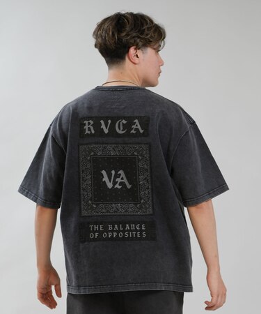 【限定】RVCA/BG041P02 半袖 Tシャツ バックプリント OE BANDANA BALANCE PATCH ルーカ メンズ ムラサキスポーツ限定