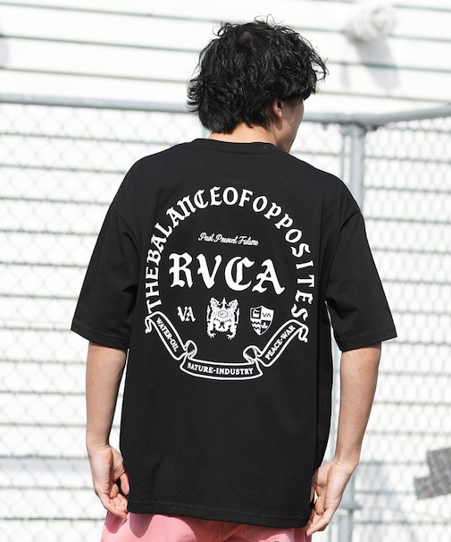【限定】RVCA/BG041P03 半袖 Tシャツ バックプリント CIRCLE BALANCE OE ST ルーカ メンズ ムラサキスポーツ限定