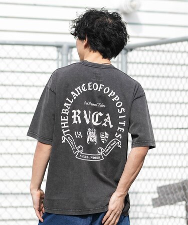 【限定】RVCA/BG041P03 半袖 Tシャツ バックプリント CIRCLE BALANCE OE ST ルーカ メンズ ムラサキスポーツ限定