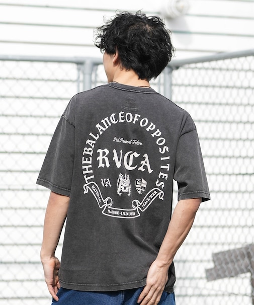 【限定】RVCA/BG041P03 半袖 Tシャツ バックプリント CIRCLE BALANCE OE ST ルーカ メンズ ムラサキスポーツ限定