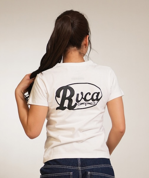 RVCA/BG043207 半袖 Tシャツ バックプリント CORRAL SS BABY TEE ルーカ レディース ムラサキスポーツ