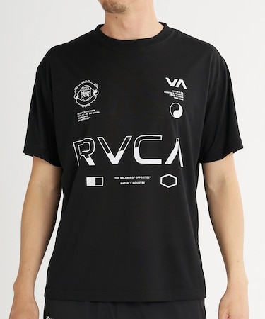 RVCA/BG04A222 速乾 軽量 ストレッチ セットアップ対応 半袖 Tシャツ バックプリント SPIRIT ALL OVER ルーカ メンズ ムラサキスポーツ